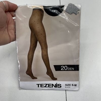 Tezenis Black Patterned 20 Denier Tights Women’s Size S-M New